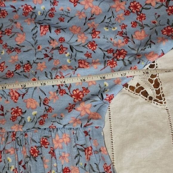 Suzanne Betro SB Short Sleeve Floral Gathered Waist Sz. S Dress - Picture 9 of 10